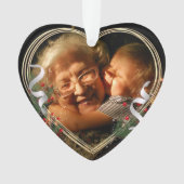 新おばあちゃんベビーホリーパイン金ゴールドフレーム写真 オーナメント (正面)