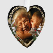 新おばあちゃんベビーホリーパイン金ゴールドフレーム写真 オーナメント (正面)