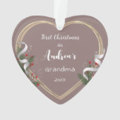 新おばあちゃんベビーホリーパイン金ゴールドフレーム写真 オーナメント (裏面)