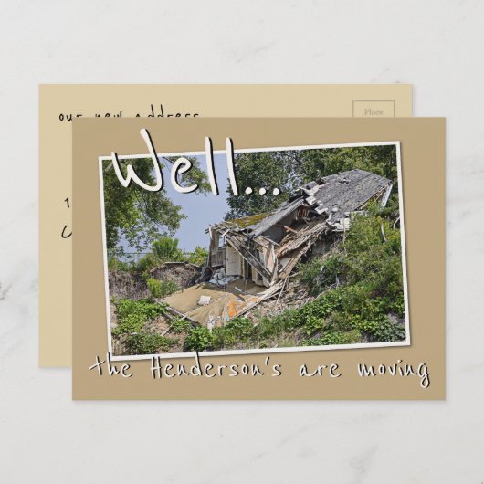 新おもしろいしい住所を移動する解体された家 案内ポストカード (正面/裏面)