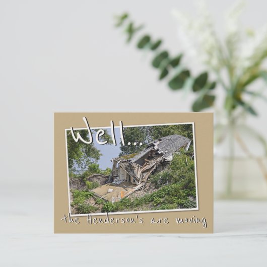 新おもしろいしい住所を移動する解体された家 案内ポストカード (スタンド正面)