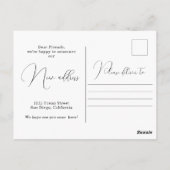 新おもしろいしい自宅住所の通知はがき ポストカード (裏面)