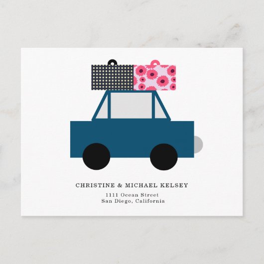 新おもしろいしい自宅住所の通知はがき ポストカード (正面)