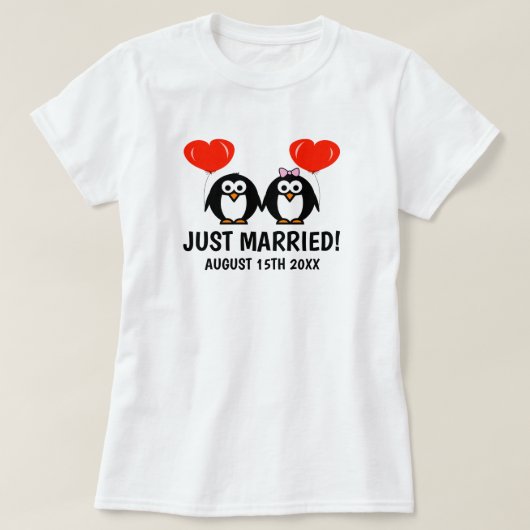 新おもしろいたった今結婚しましたtシャ結婚ツ tシャツ (デザイン正面)