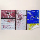 新おもしろい可塑性木製美術スタイルカスタマイズ ビーチタオル (正面)