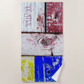 新おもしろい可塑性木製美術スタイルカスタマイズ ビーチタオル (正面)