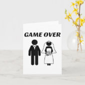 新おもしろい婚の新婦と新郎_1 カード (黄色い花)