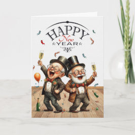 新おもしろい年のゲイカップルのヴィンテージ シーズンカード