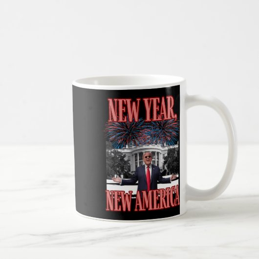 新おもしろい年を切り開く コーヒーマグカップ (右)
