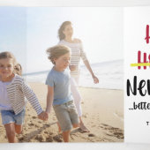 新おもしろい年写真より遅い 三つ折りクリスマスカード (内部中)