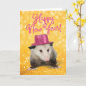 新おもしろい年素晴らしの将来 カード (黄色い花)