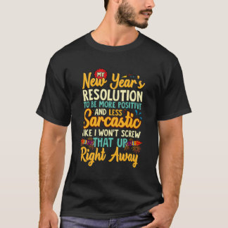 新おもしろい年Winsim解決タイポグラフィクート Tシャツ