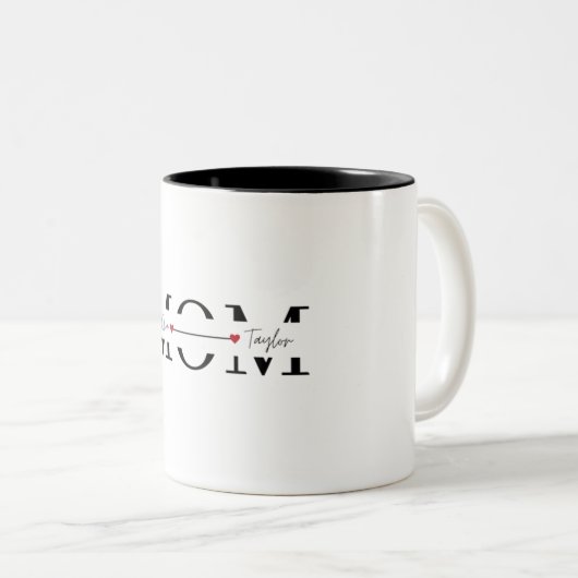 新おもしろい母ギフトモダンタイポグラフィ母の日M ツートーンマグカップ (正面右)