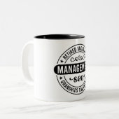 新おもしろい管退職した理中 ツートーンマグカップ (正面左)