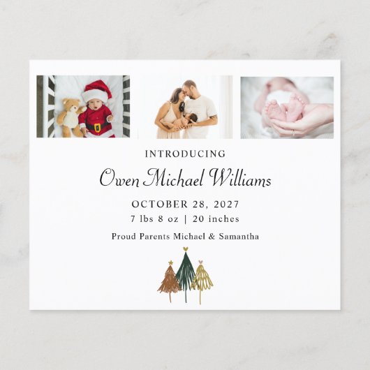 新おもしろい親ベビー写真クリスマスカード (裏面)