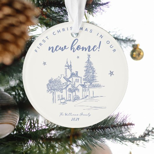 新お洒落しい家で第1クリスマスを走る オーナメント