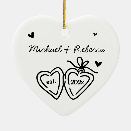 新お洒落婚初めてのクリスマスオーナメント セラミックオーナメント (裏面)