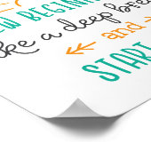 新かわいらし始タイポグラフィやる気を起こさせる ポスター (角)