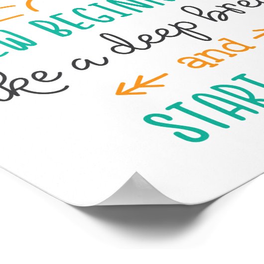 新かわいらし始タイポグラフィやる気を起こさせる ポスター (角)