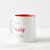 新かわいらし従兄弟パーソナライズされた家族 ツートーンマグカップ (正面左)