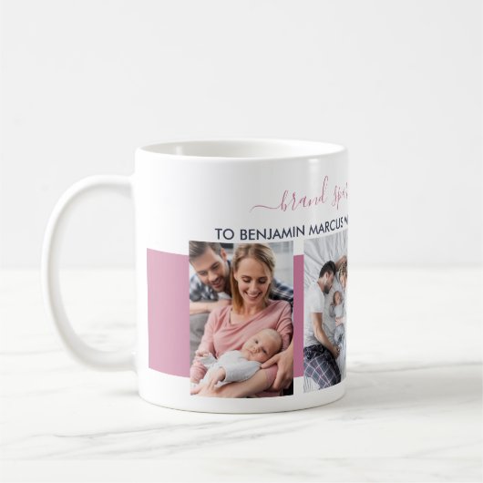 新きらめくNana 4写真パーソナライズされた コーヒーマグカップ (左)