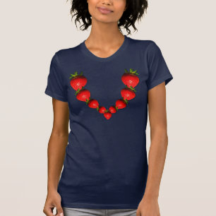 新しいいちごのネックレスのTシャツ Tシャツ