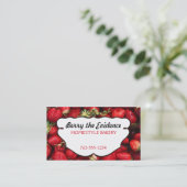 新しいいちごのフルーツの果実のベーキングの料理カード 名刺 (スタンド正面)