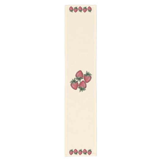 新しいいちごの夏のフルーツのインスピレーション ショートテーブルランナー (正面)