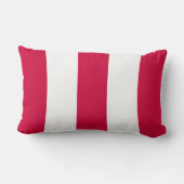 新しいいちご赤い及び白のストライプな腰神経の枕 ランバークッション (裏面)