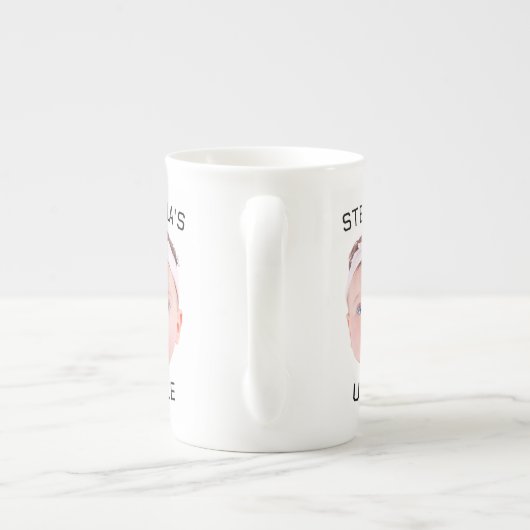 新しいおじさんギフトマグカスタム、ベビー顔写真ギフト ボーンチャイナマグカップ (裏面)