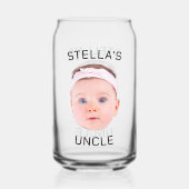 新しいおじさんギフト、カスタムベビー顔写真ギフト ガラス缶 (正面)