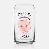 新しいおじさんギフト、カスタムベビー顔写真ギフト ガラス缶 (裏面)