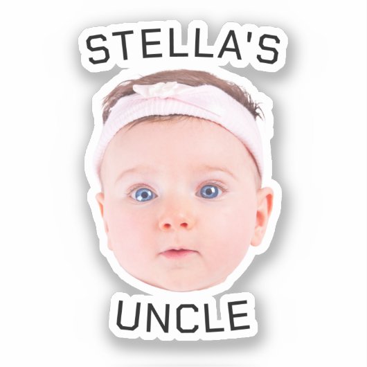 新しいおじさんギフト、カスタムベビー顔写真ギフト シール (正面)