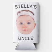 新しいおじさんギフト、カスタムベビー顔写真ギフト スリム缶クーラー (裏面)