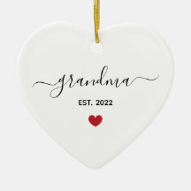 新しいおばあちゃんの最初年のセラミックオーナメントと写真