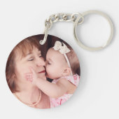 新しいおばあちゃんエレガントフラワーブルゴーニュ |写真 キーホルダー (裏面)