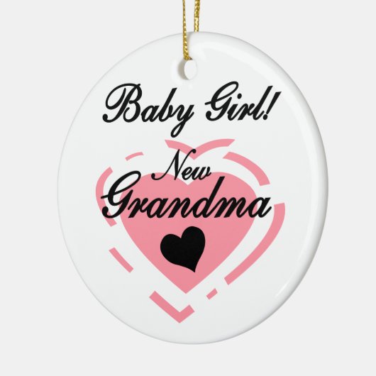 新しいおばあちゃんベビーガールピンクハートギフト セラミックオーナメント (左)