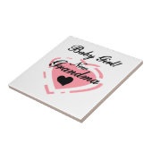 新しいおばあちゃんベビーガールピンクハートギフト タイル (側面)