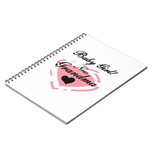 新しいおばあちゃんベビーガールピンクハートギフト ノートブック (左側)