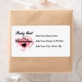 新しいおばあちゃんベビーガールピンクハートギフト ラベル (インサイチュ)