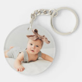 新しいおばあちゃん – 子供の名前シンプルハートと写真 キーホルダー (裏面)