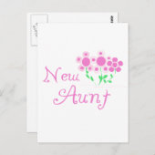 新しいおばさん ピンクの花 Tシャツとギフト ポストカード (正面/裏面)