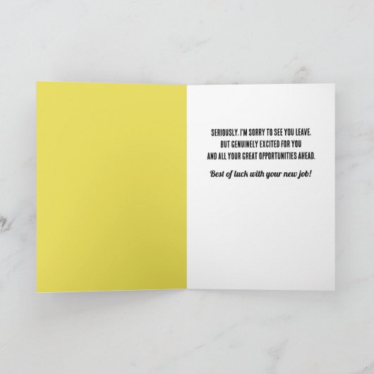 新しいおめでとうおもしろい-あなたはこの仕事を辞める人 カード (内部)