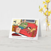 新しいおめでとうのための漫画の犬のオーナーカード カード (黄色い花)