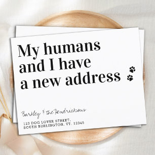 新しいおもしろいアドレス犬ペットの移動発表 ポストカード