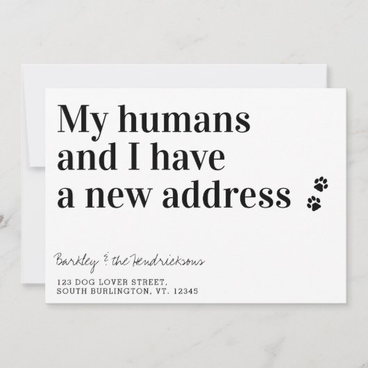 新しいおもしろいアドレス犬ペット移動 案内状 (正面)