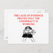 新しいおもしろいアフジョークの陰謀説 ポストカード (正面/裏面)