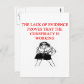 新しいおもしろいアフジョークの陰謀説 ポストカード (正面/裏面)