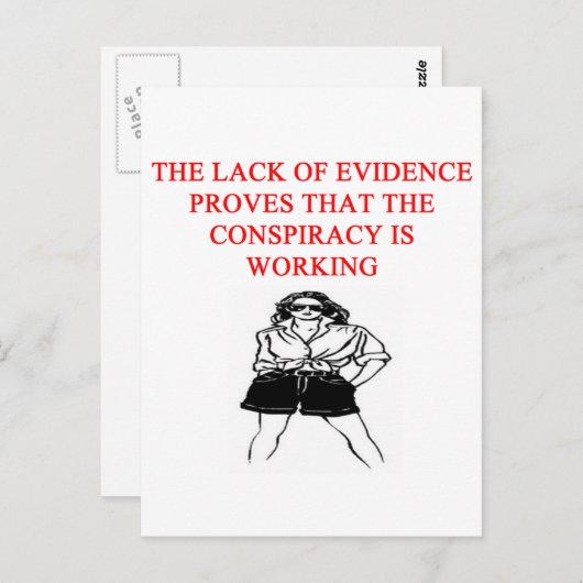 新しいおもしろいアフジョークの陰謀説 ポストカード (正面/裏面)