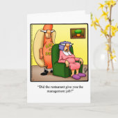 新しいおもしろいジョブおめでとうユーモアあいさつカード カード (黄色い花)